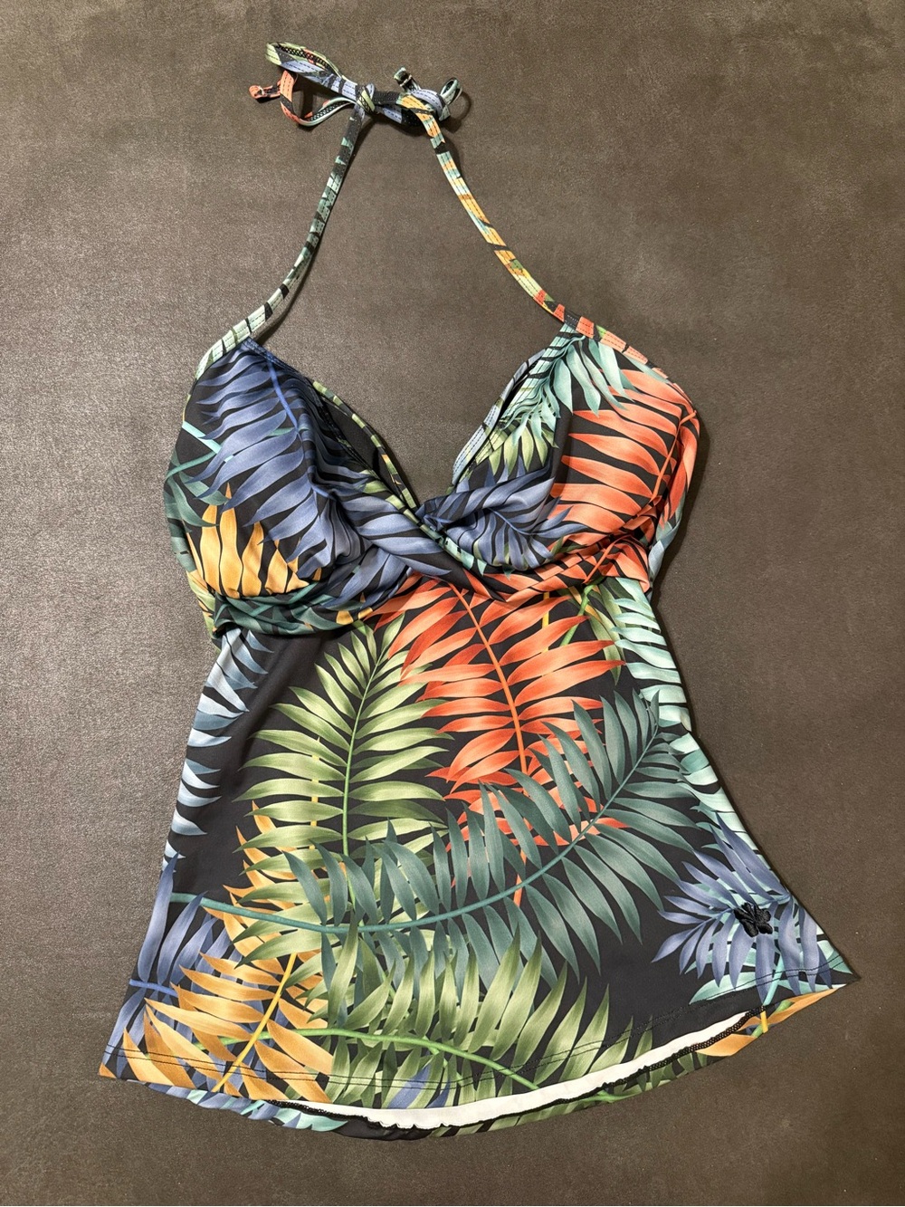 Hapari Multicolor Tropical Halter Swim Camisole